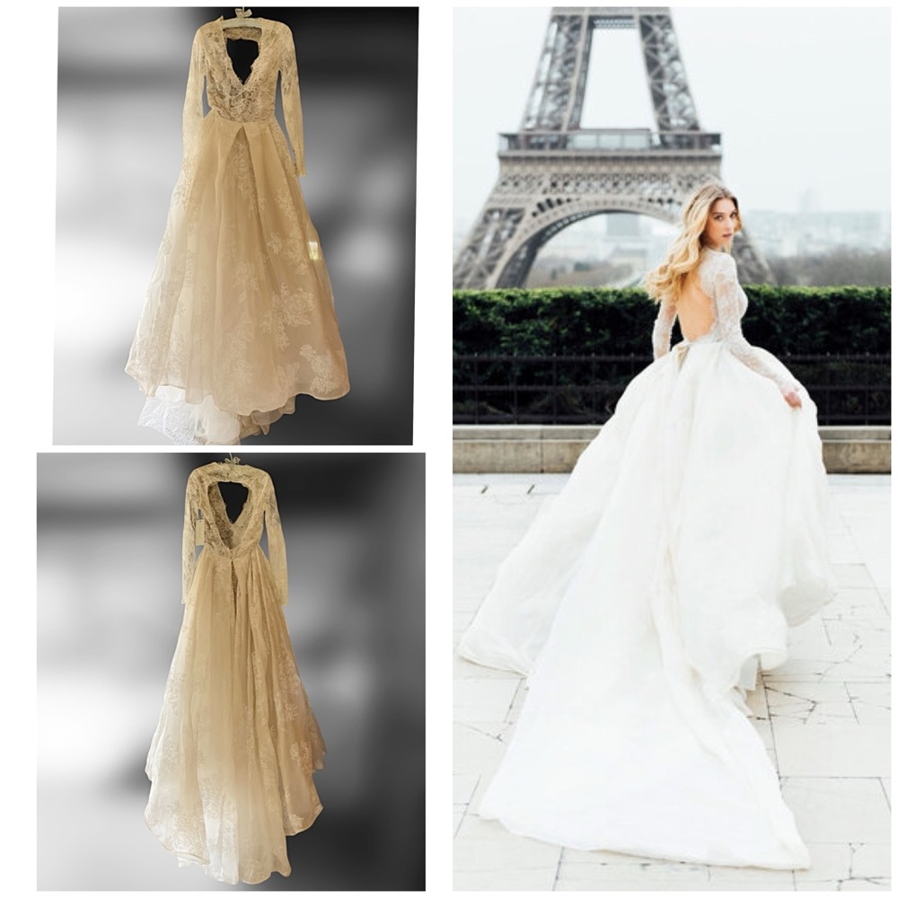 MONIQUE LHULLIER | Winslet | 2017 | Lace Wedding Dress A-Line Gown Long Sleeves